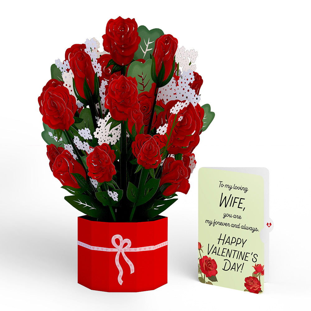 Red Rose Valentine Grand Bouquet and Sentiment Set for Wife、mySite、solidvoid