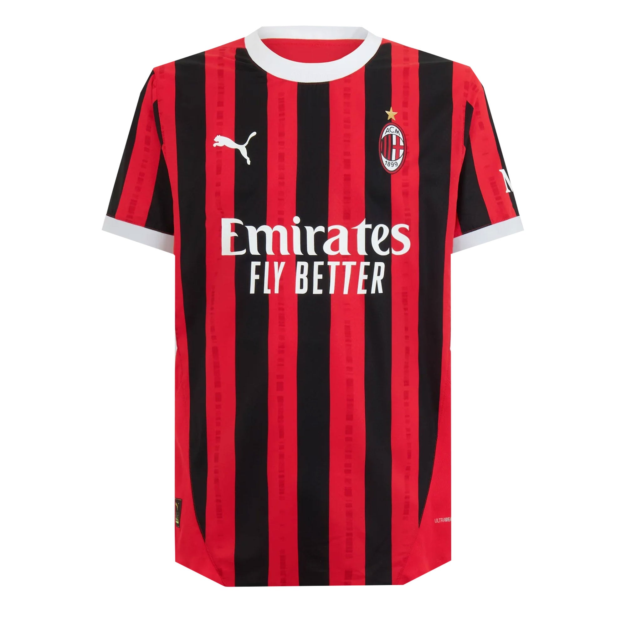 PUMA Men's AC Milan 2024/25 Authentic Home Jersey Red/Black、mySite、noshort