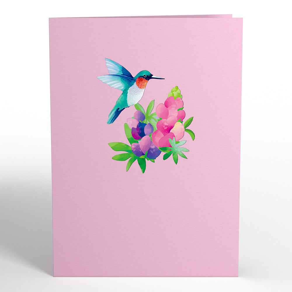Lupine Hummingbird Pop-Up Card、mySite、solidvoid