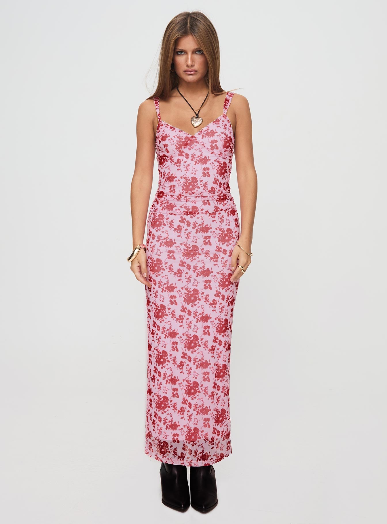 Cotter Maxi Dress Pink / Floral、mySite、solidvoid