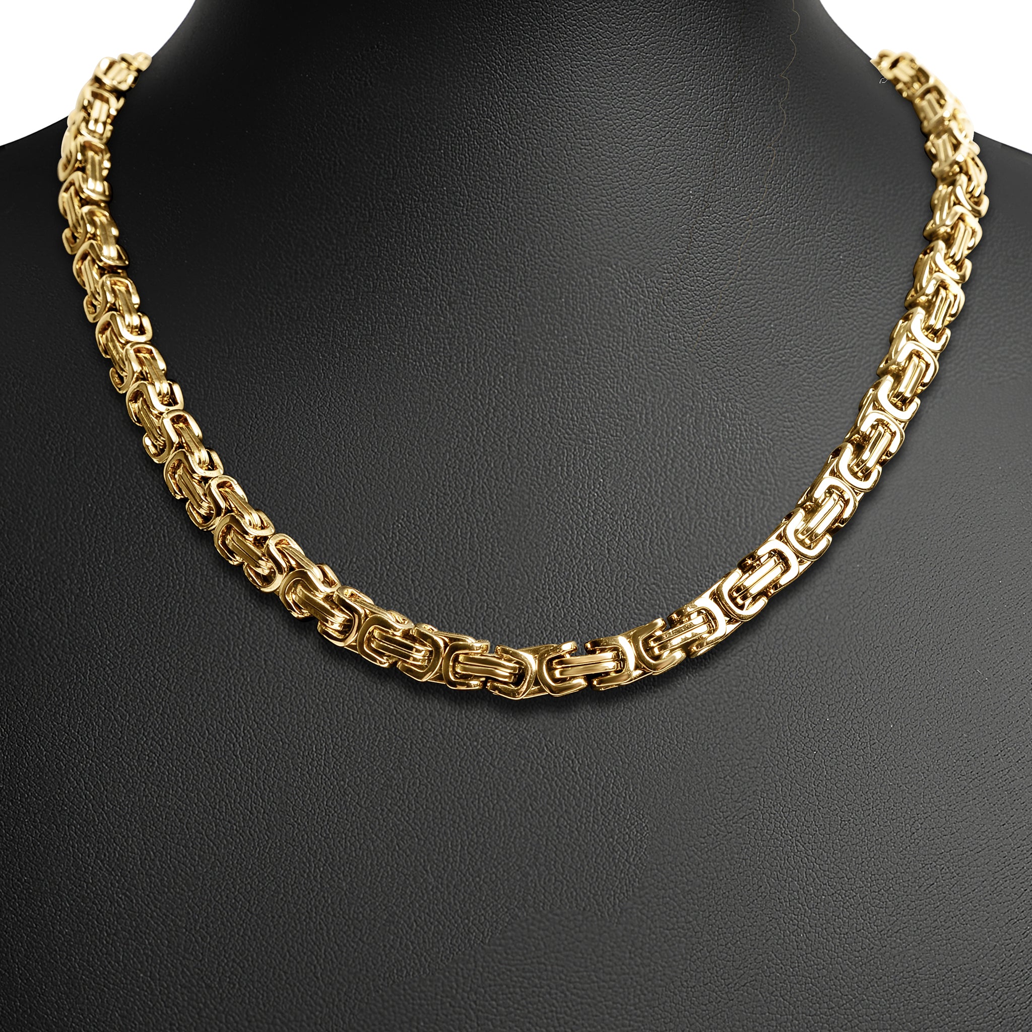 Stainless Steel 18K Gold PVD Coated Byzantine Chain Necklace / CHN8501、mySite、dreamappss