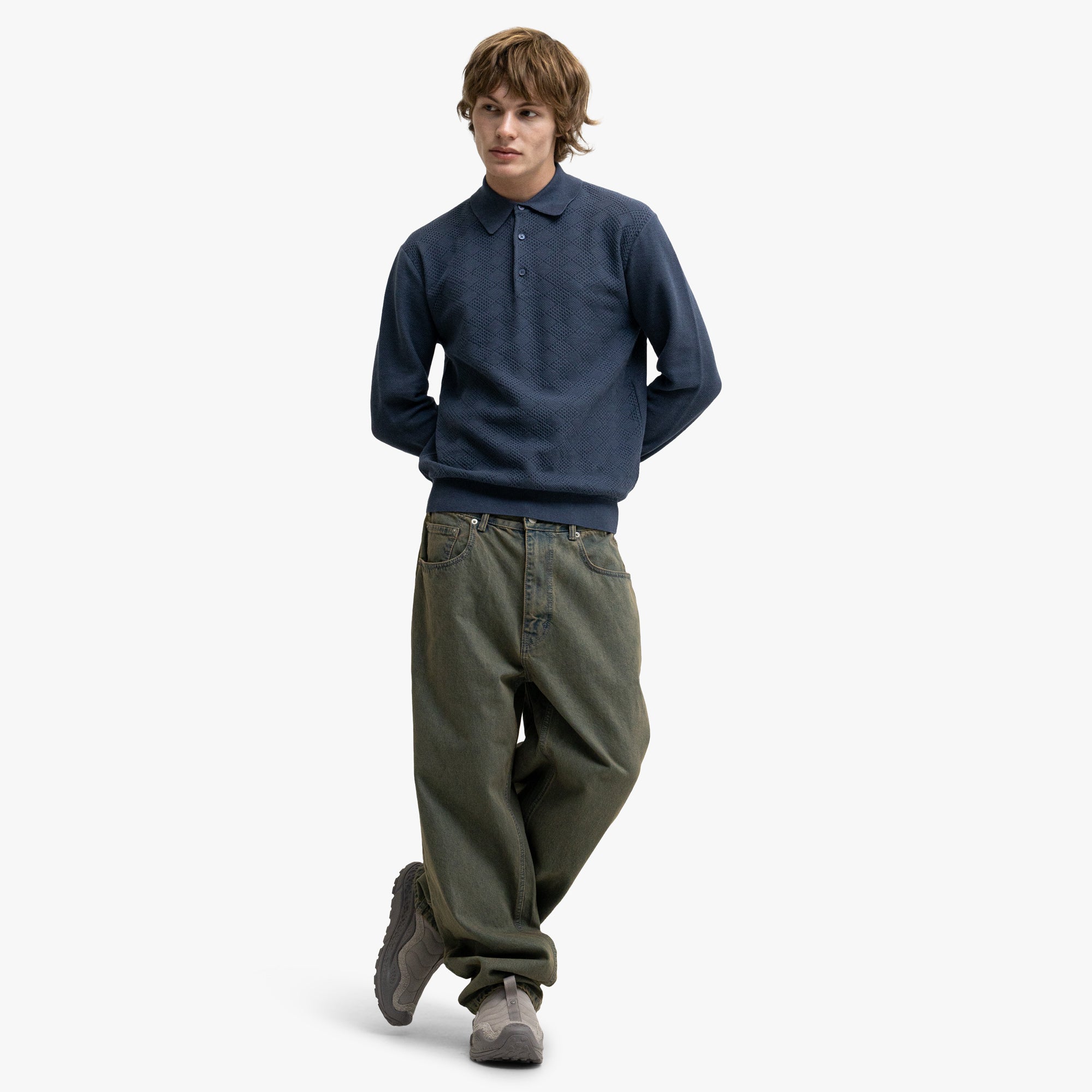  BEAMS PLUS Knit Polo Diamond Blue、mySite、merchandisen