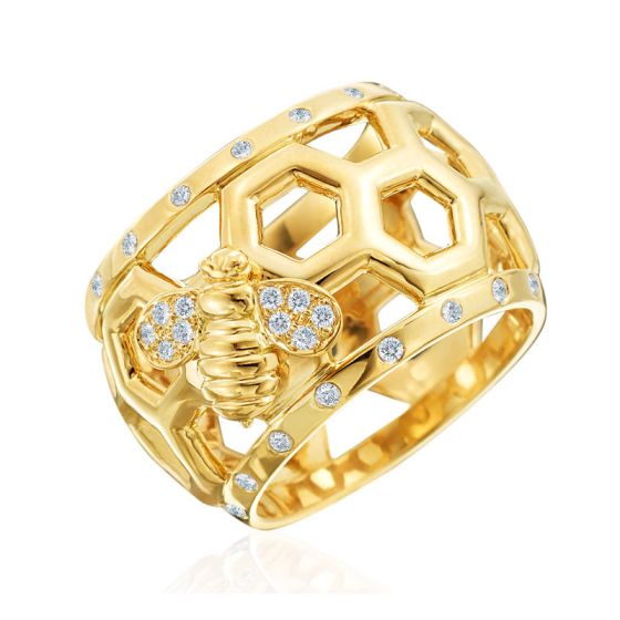 Gumuchian Honeybee B 18k Yellow Gold Diamond Ring、mySite、hinf8tx79
