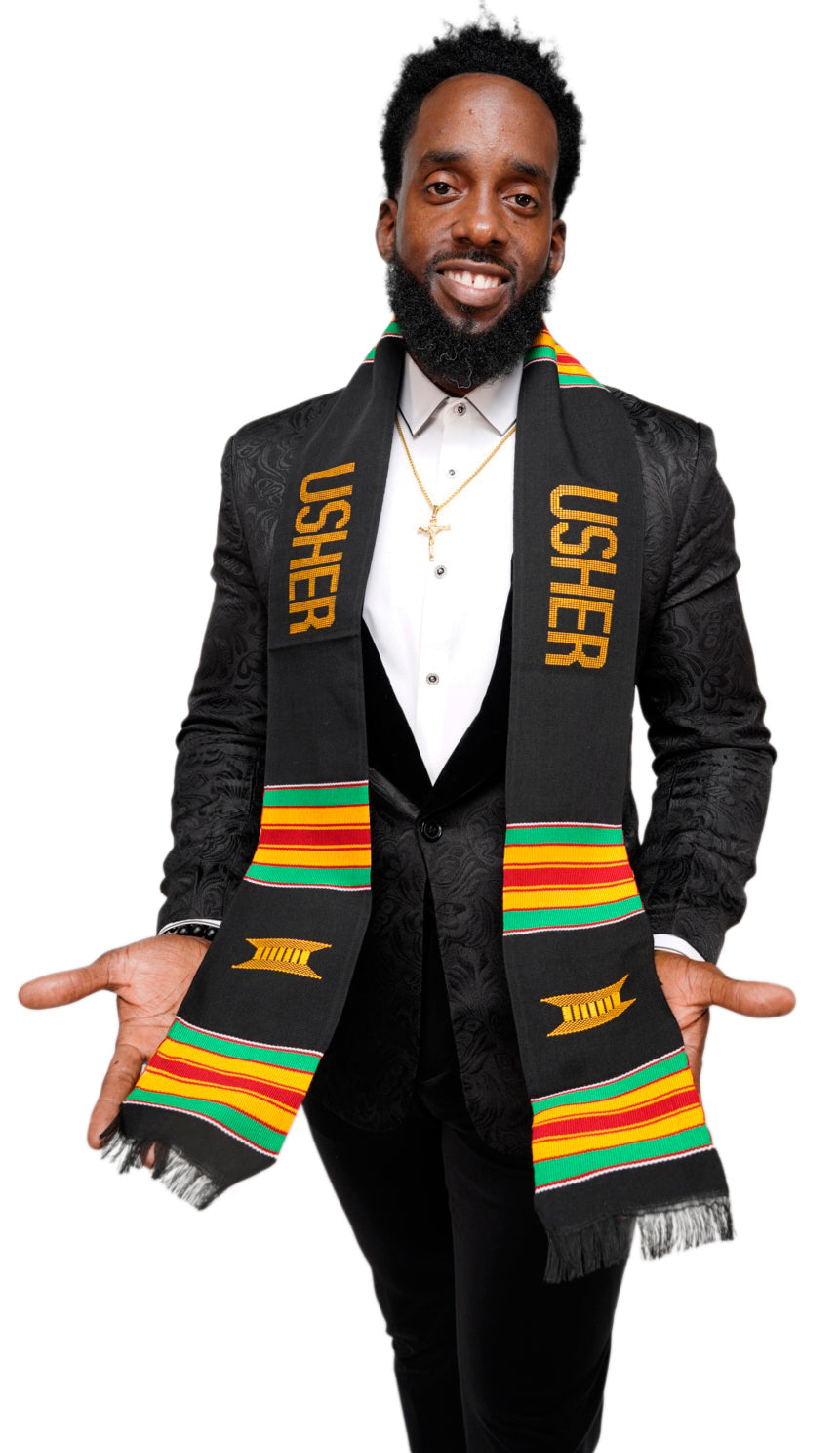 Usher Handwoven Kente Scarf-Sash DP1549、mySite、solidvoid