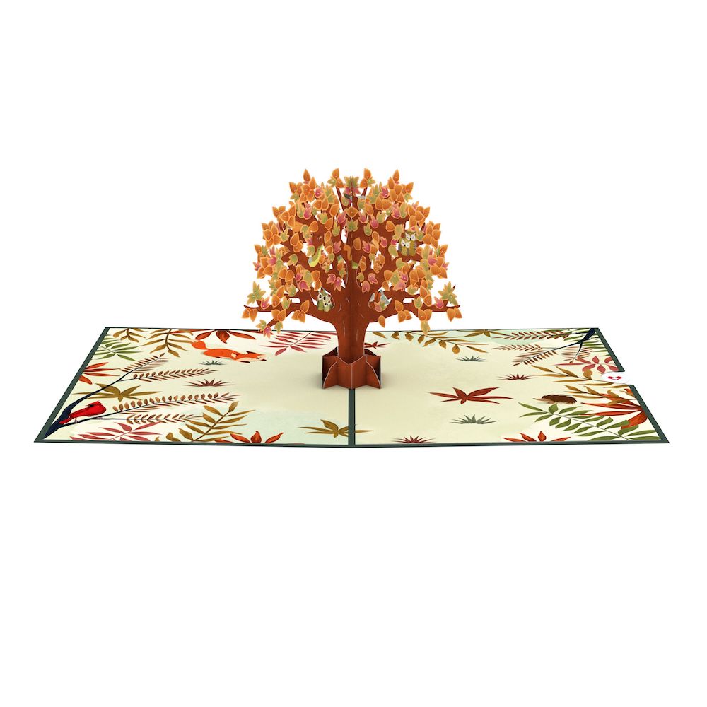 Fall Woodland Animal Tree Pop-Up Card、mySite、solidvoid