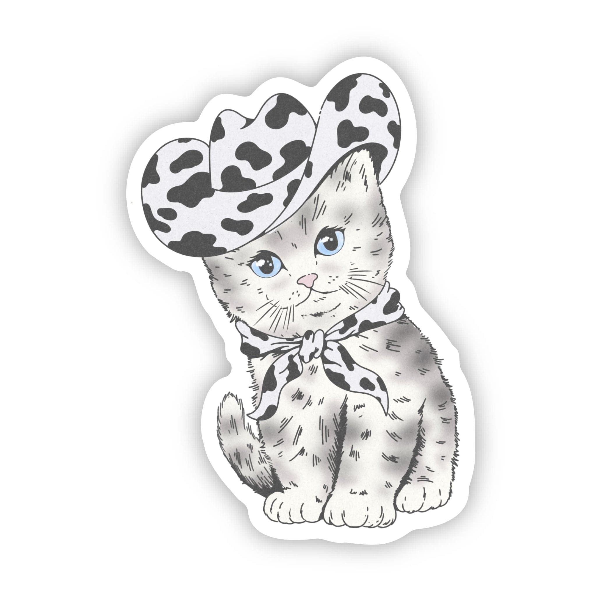  Cow Print Cowboy Hat Cat Sticker、mySite、elrpsem3k