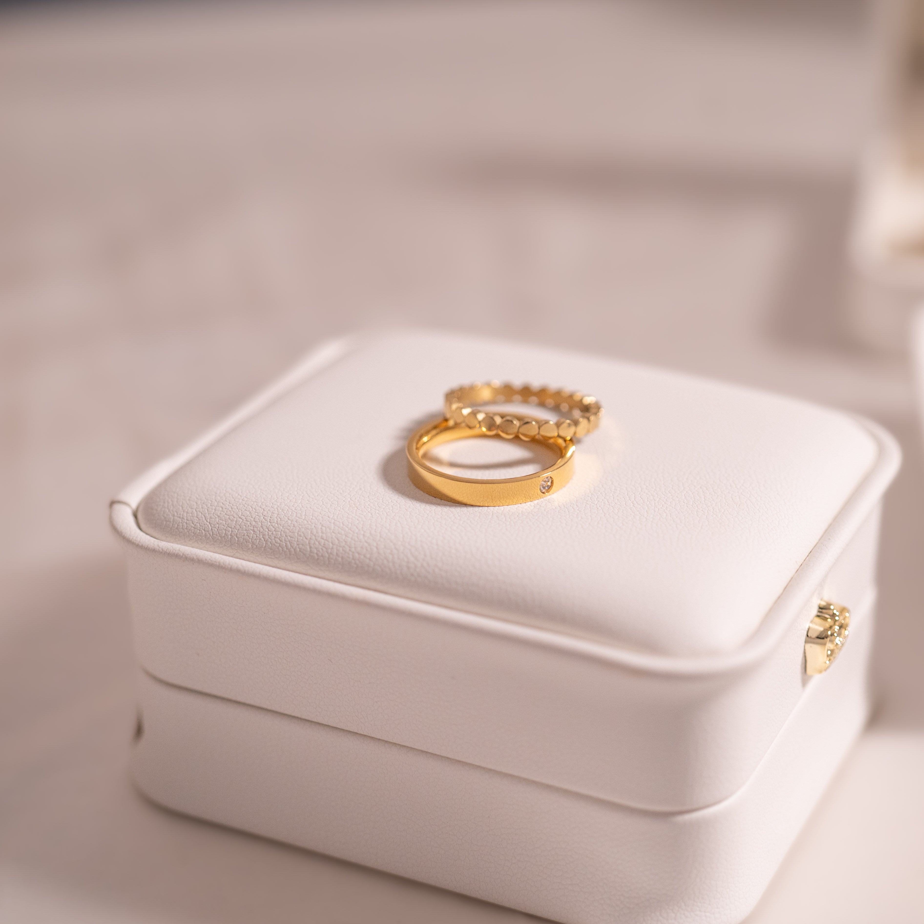 18K Gold PVD Stainless Steel Flat Circle Stacking Ring / CSR0009、mySite、dreamappss