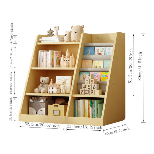 Wooden Toy Storage Organizer Cabinet Natural/ Wood Kids Bookshelf Children Bookcase Toddler Baby Sling Book Rack Shelf for Playroom Bedroom Nursery Hallway School Kindergarten Living room、、casual