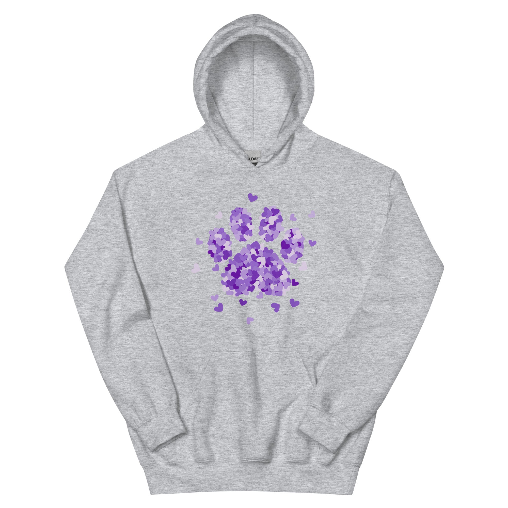 Purple Paw Print of Hearts Hoodie、mySite、camillekostekn