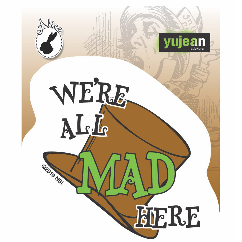  Alice in Wonderland We're All Mad Here Vinyl Sticker Decal、mySite、ghnorth