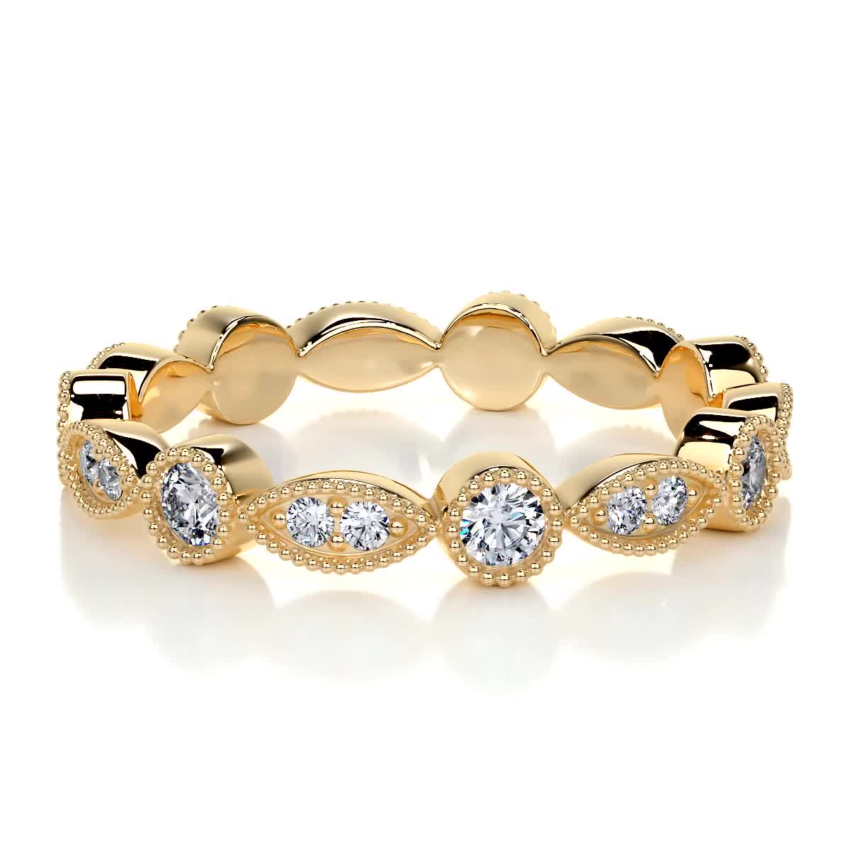 Amelia Lab Grown Eternity Wedding Ring (0.5 Carat) -18K Yellow Gold、mySite、hinf8tx79