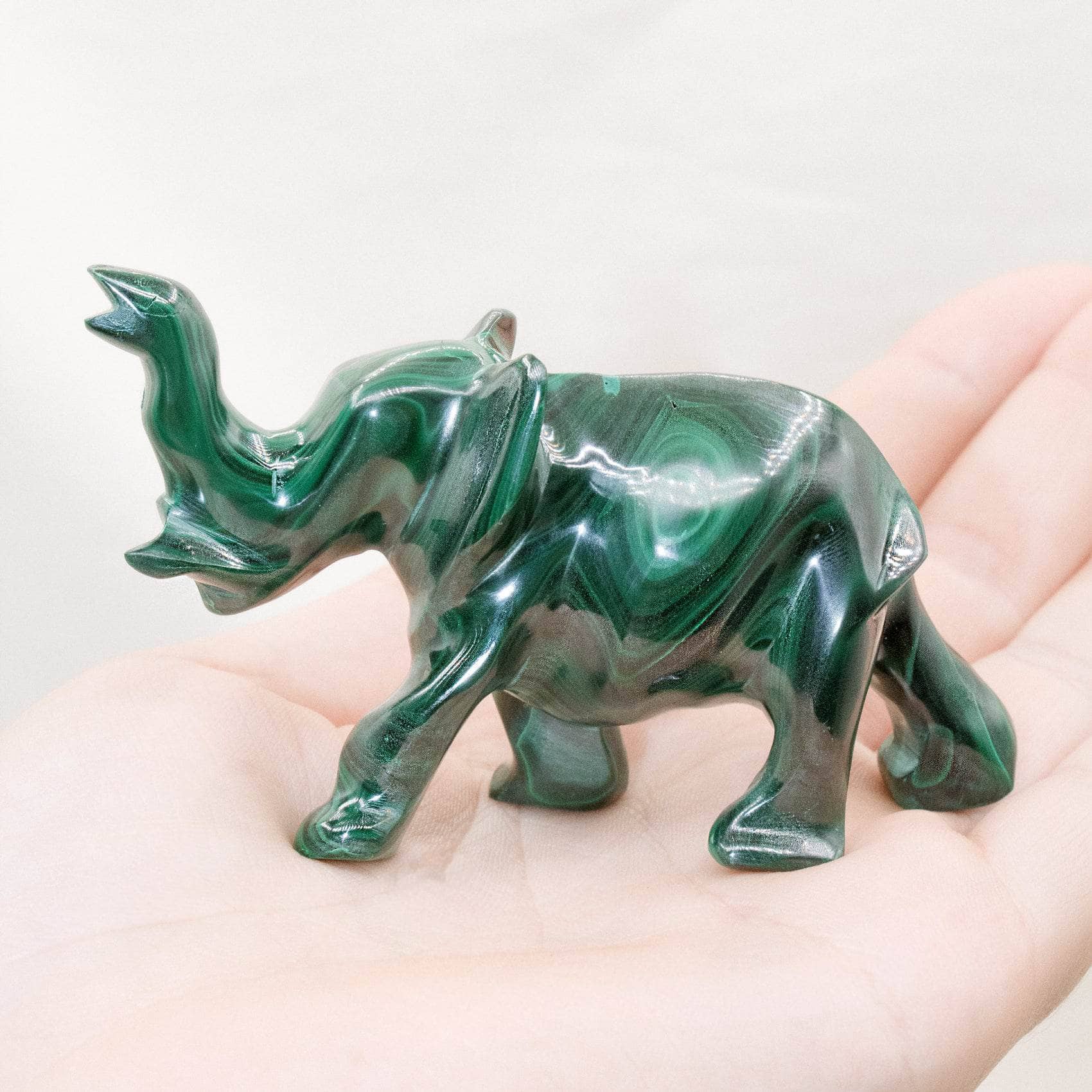 Genuine Malachite Elephants - Hand Carved - 1 of a Kind、mySite、hinf8tx79