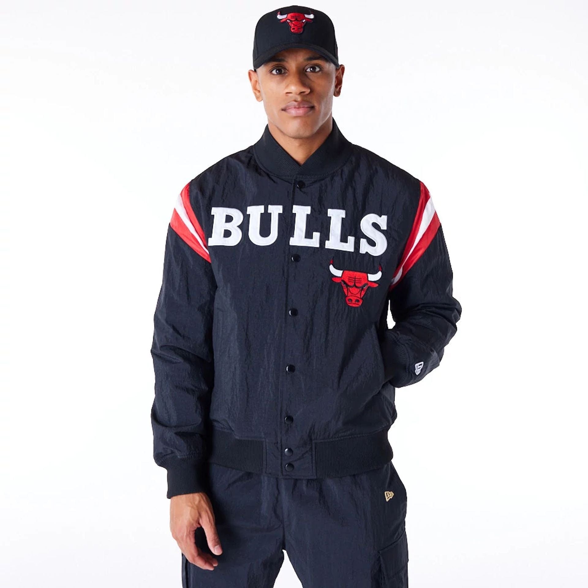 Chicago Bulls NBA Panel Black Bomber Jacket、mySite、vikingsvslions