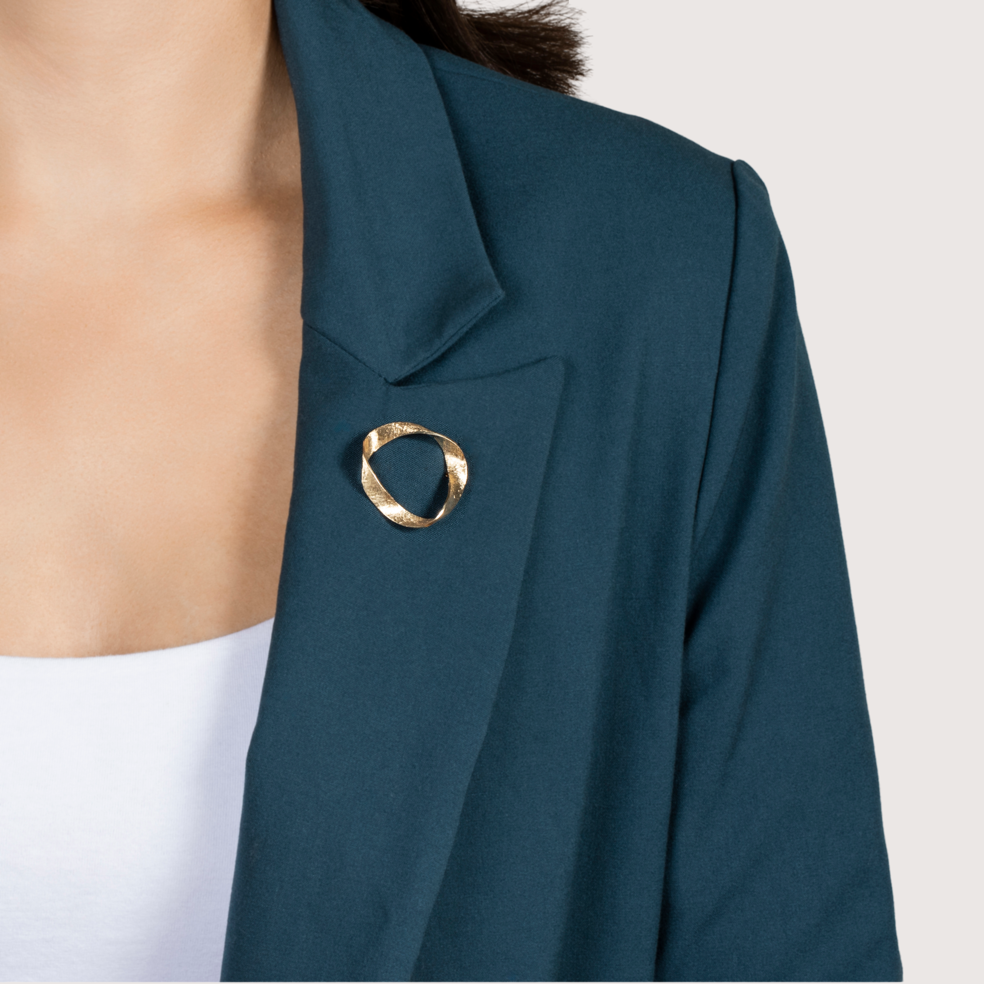 Vintage 14k Yellow Gold Brushed Elliptical Modernist Pin / Brooch、mySite、hinf8tx79