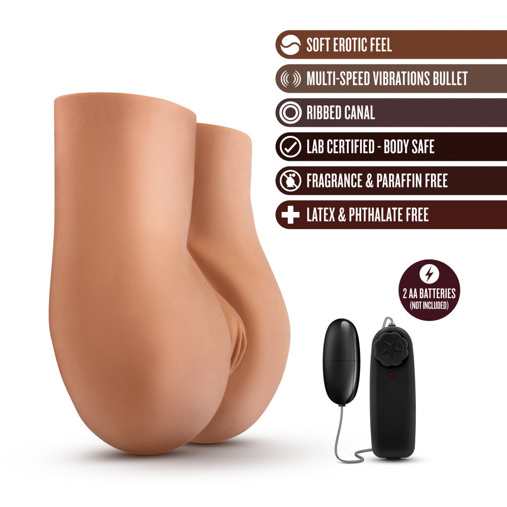 X5 Men By Blush® | Pound Me Deep Realistic Mocha Vibrating Masturbator / Stroker、mySite、bottomscart