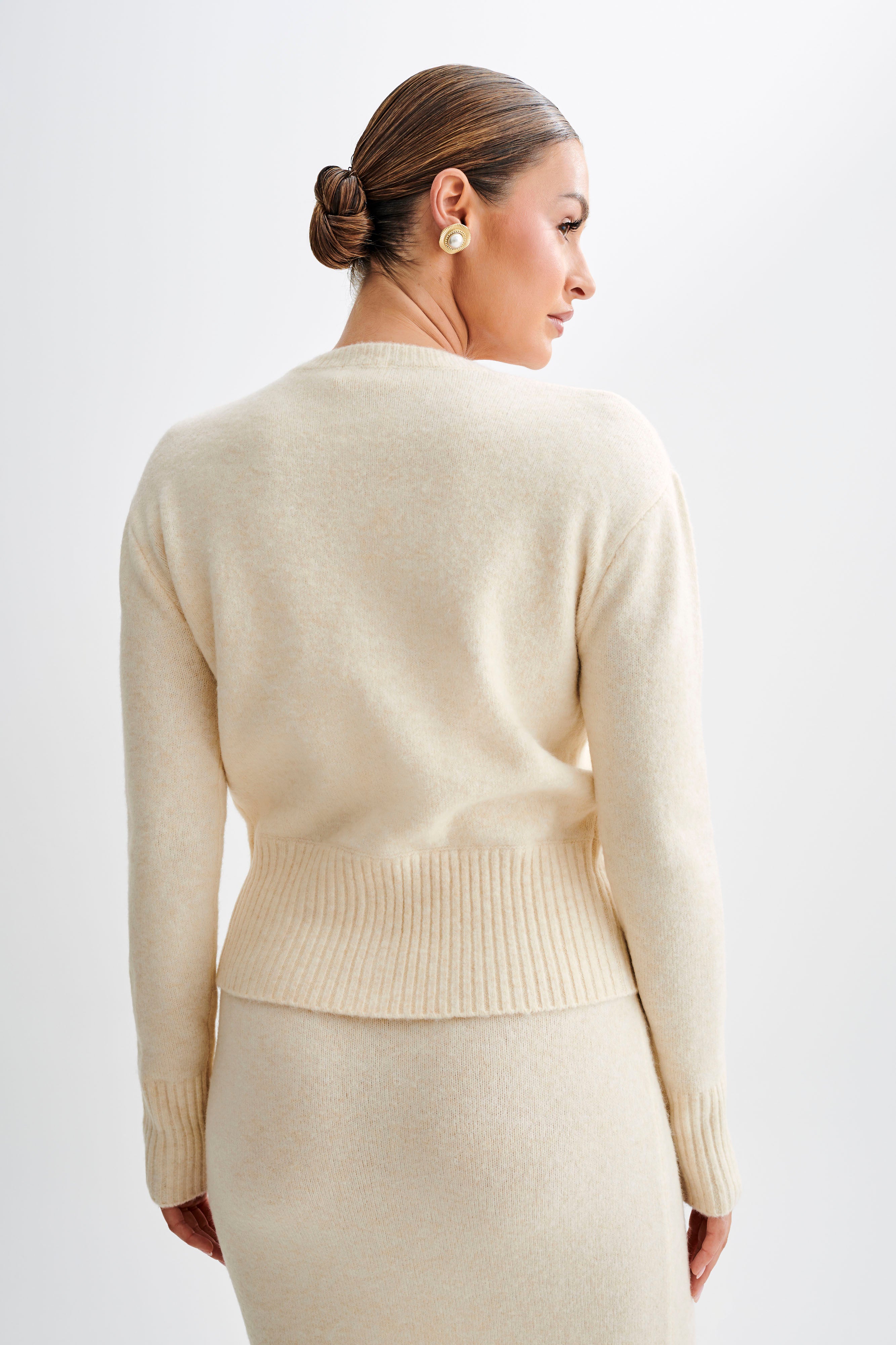 Genevieve Oversized Knit Cardigan - Cream Marle、mySite、solidvoid