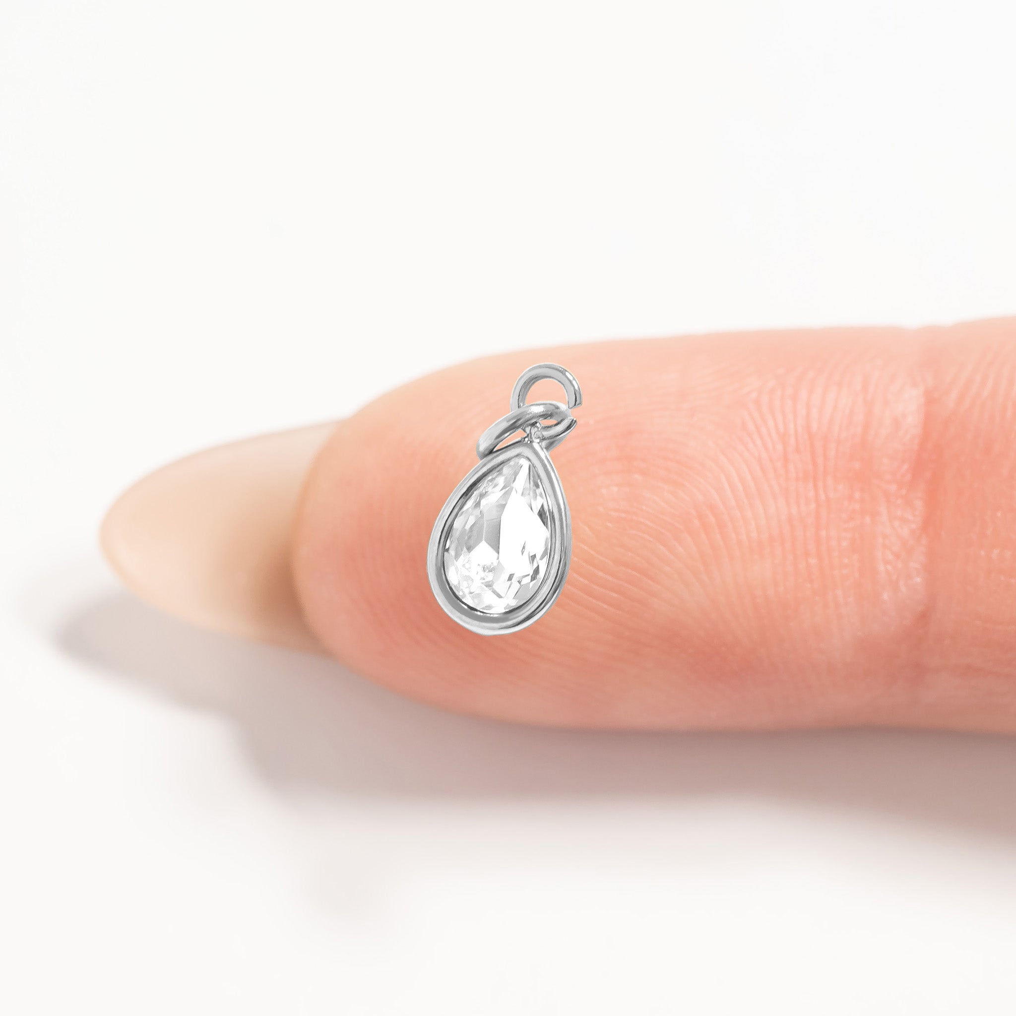 Stainless Steel Teardrop Birthstone Charm / PDL0264、mySite、dreamappss
