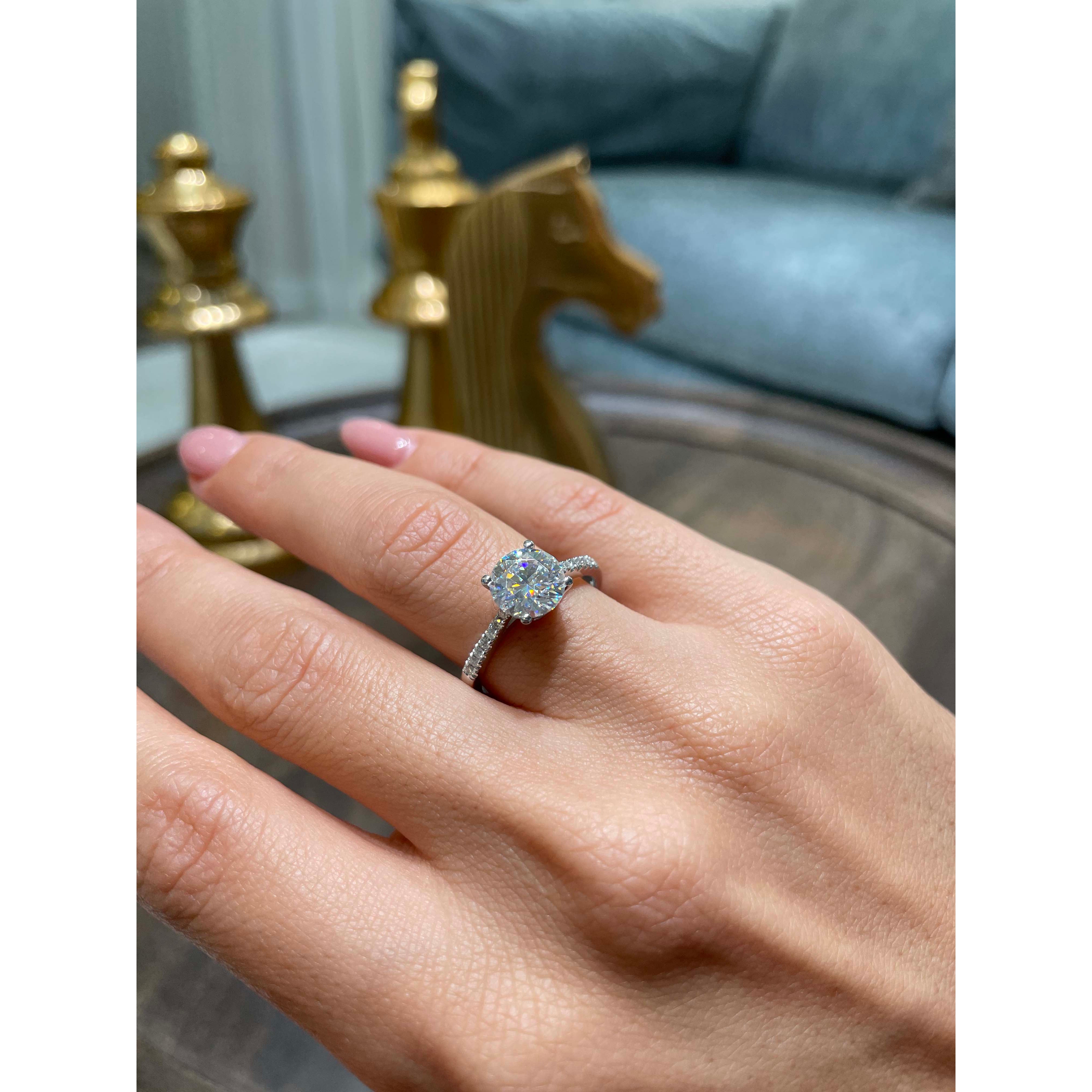 Anna Moissanite & Diamond Ring -14K White Gold、mySite、hinf8tx79