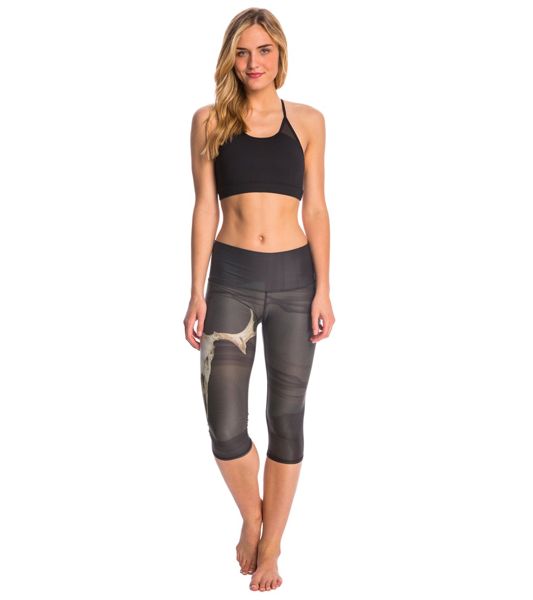 Teeki Deer Medicine Charcoal Goddess Hot Yoga Capris、mySite、noshort