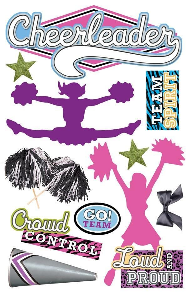  Scrapbook Stickers - 3D Cheerleader、mySite、ghnorth