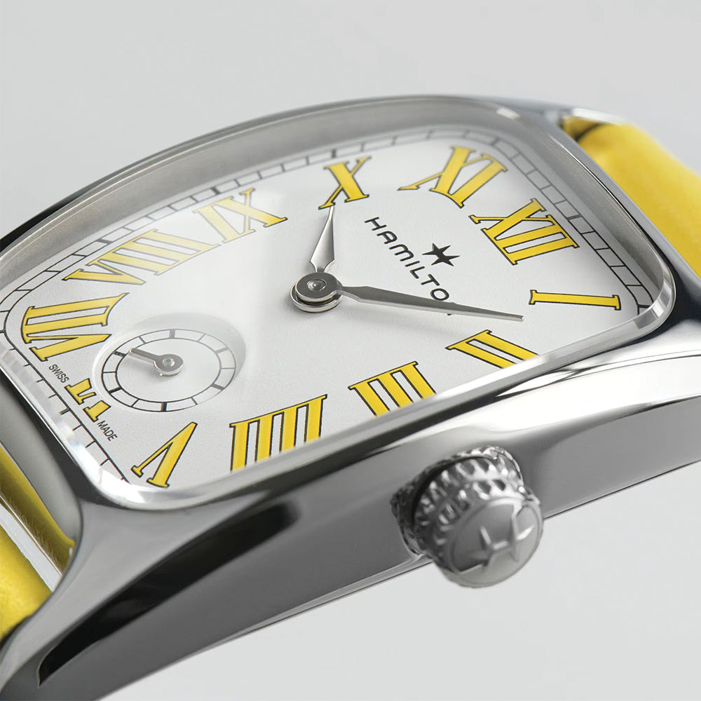 American Classic Boulton Small Second Quartz Medium 24mm x 27mm - White on Yellow Leather Strap、mySite、botmansion