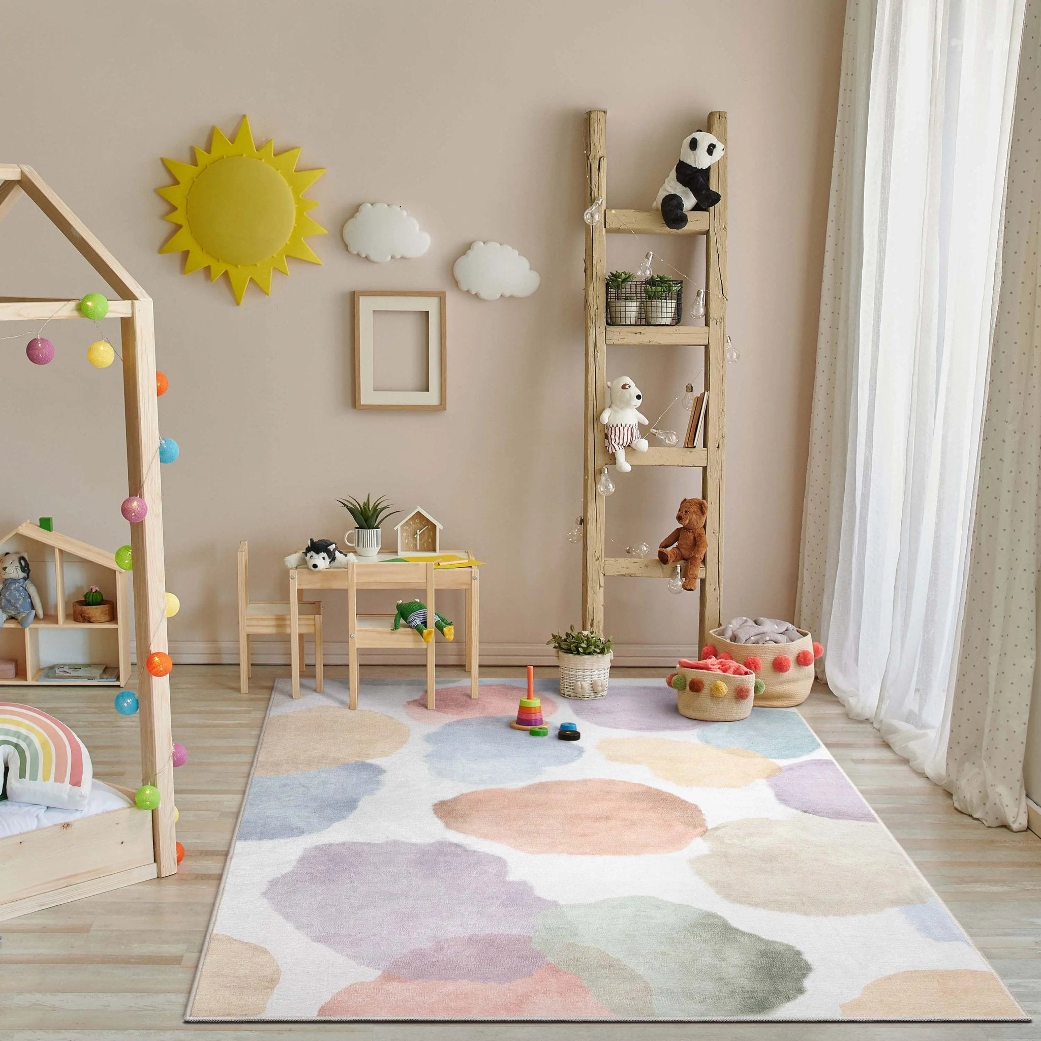 Watercolor Dot Modern Multi Color Area Flat-Weave Rug、mySite、gigharbornorthrealestate