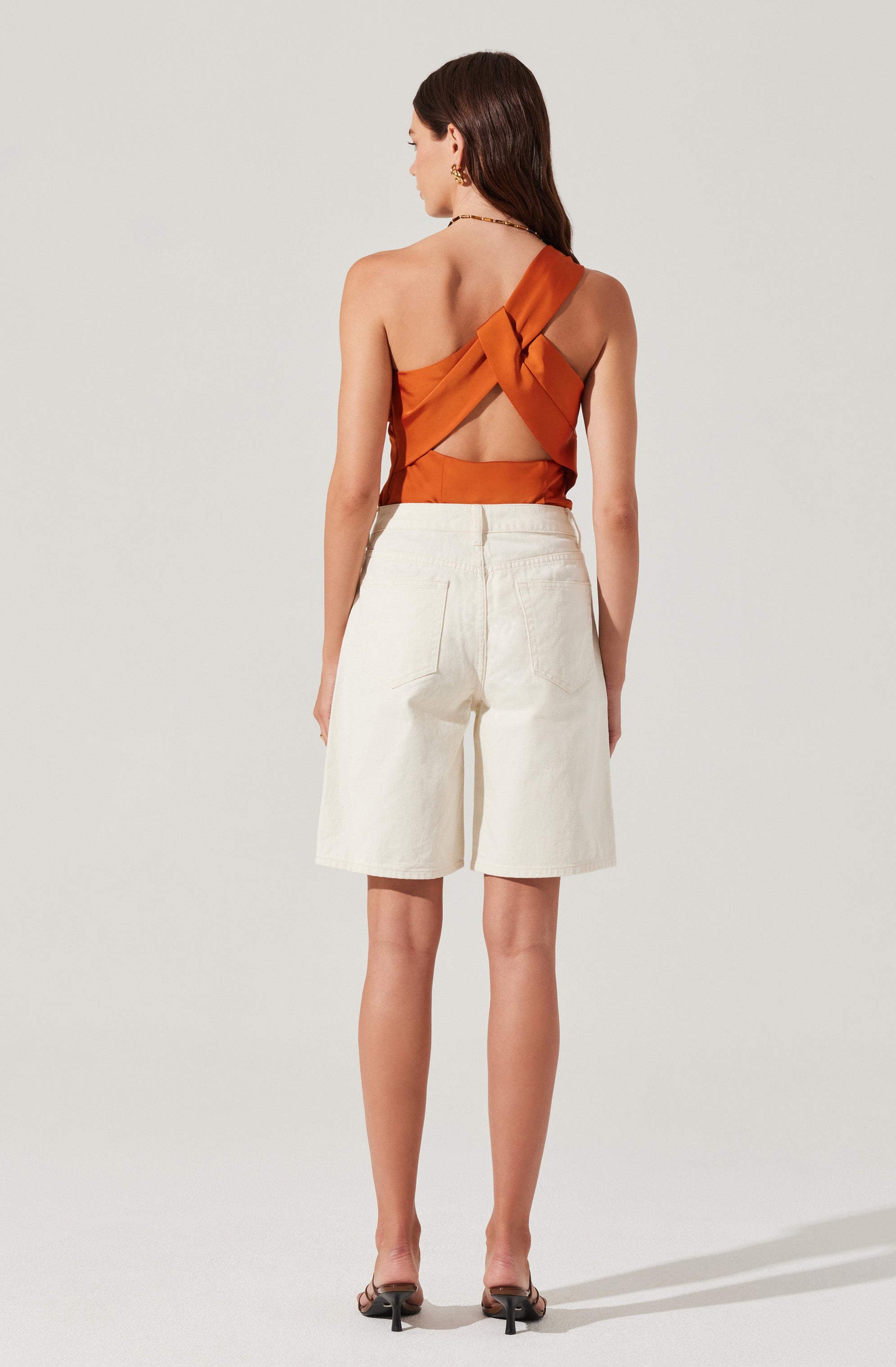 Francis Satin One Shoulder Top、mySite、solidvoid