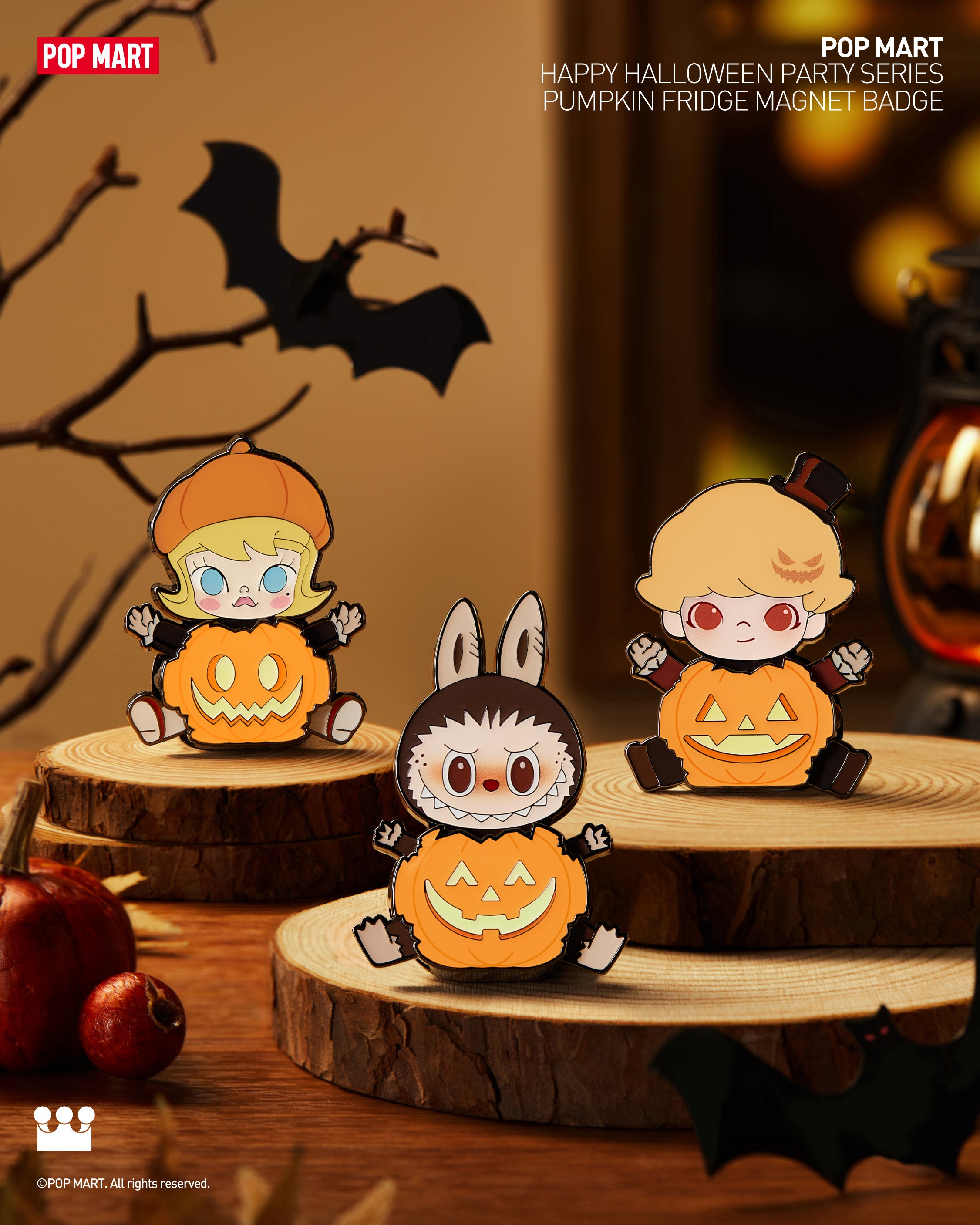  POP MART Happy Halloween Party Series- Pumpkin Fridge Magnet Badge、mySite、greenlandpopulation