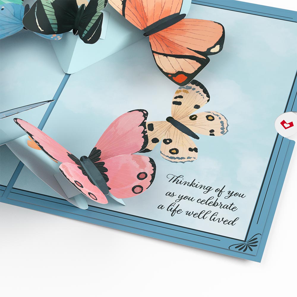 Celebration of Life Sympathy Butterflies Pop-Up Card、mySite、solidvoid