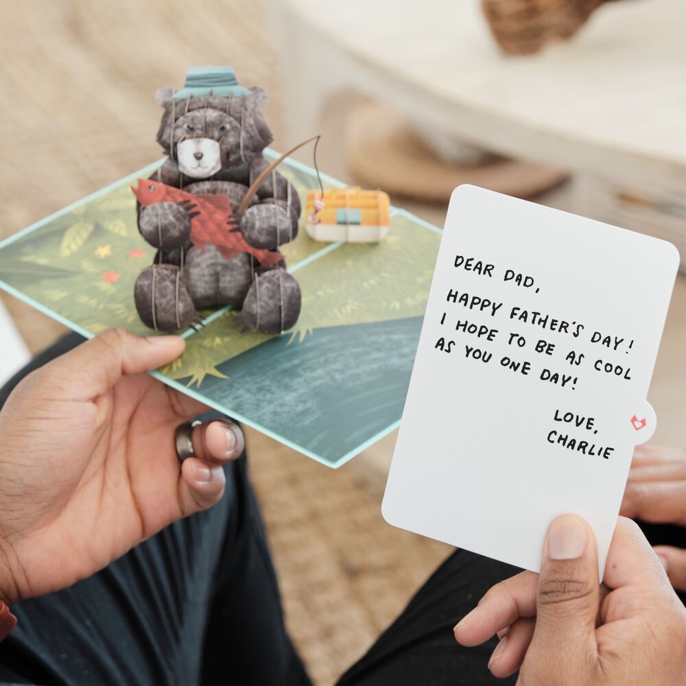 Father’s Day Fishing Bear Pop-Up Card、mySite、solidvoid