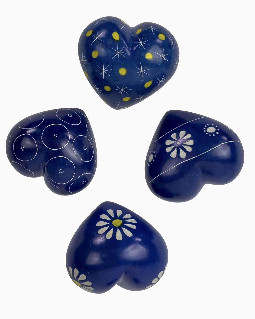 Blue Etched Soapstone Hearts Set of 6、mySite、topwebapps