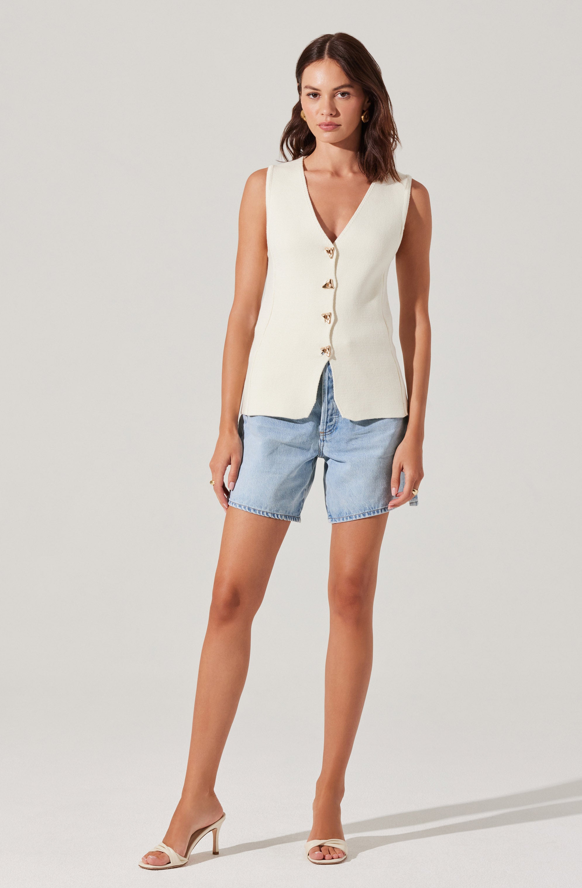 Jayce V-Neck Sweater Vest、mySite、solidvoid