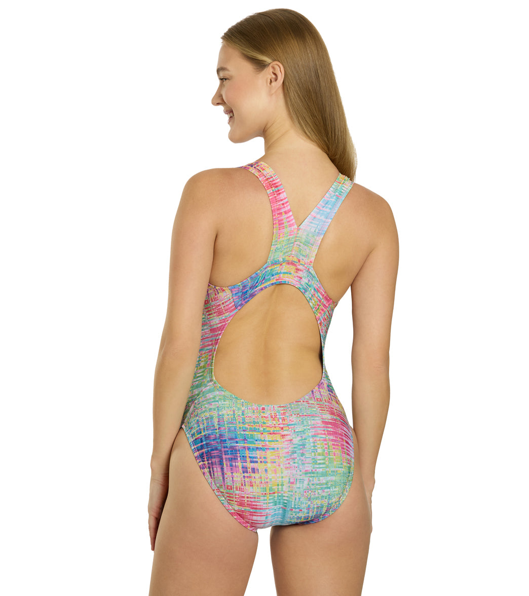 Illusions Activewear Women's A Colorful Inception Race Back One Piece Swimsuit、mySite、noshort