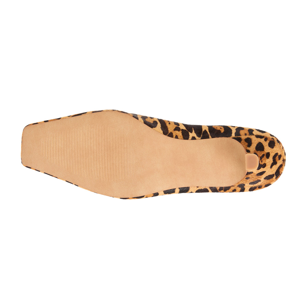 Classy Leopard Square Toe Kitten Heel Mules、mySite、gtrtttuynbv