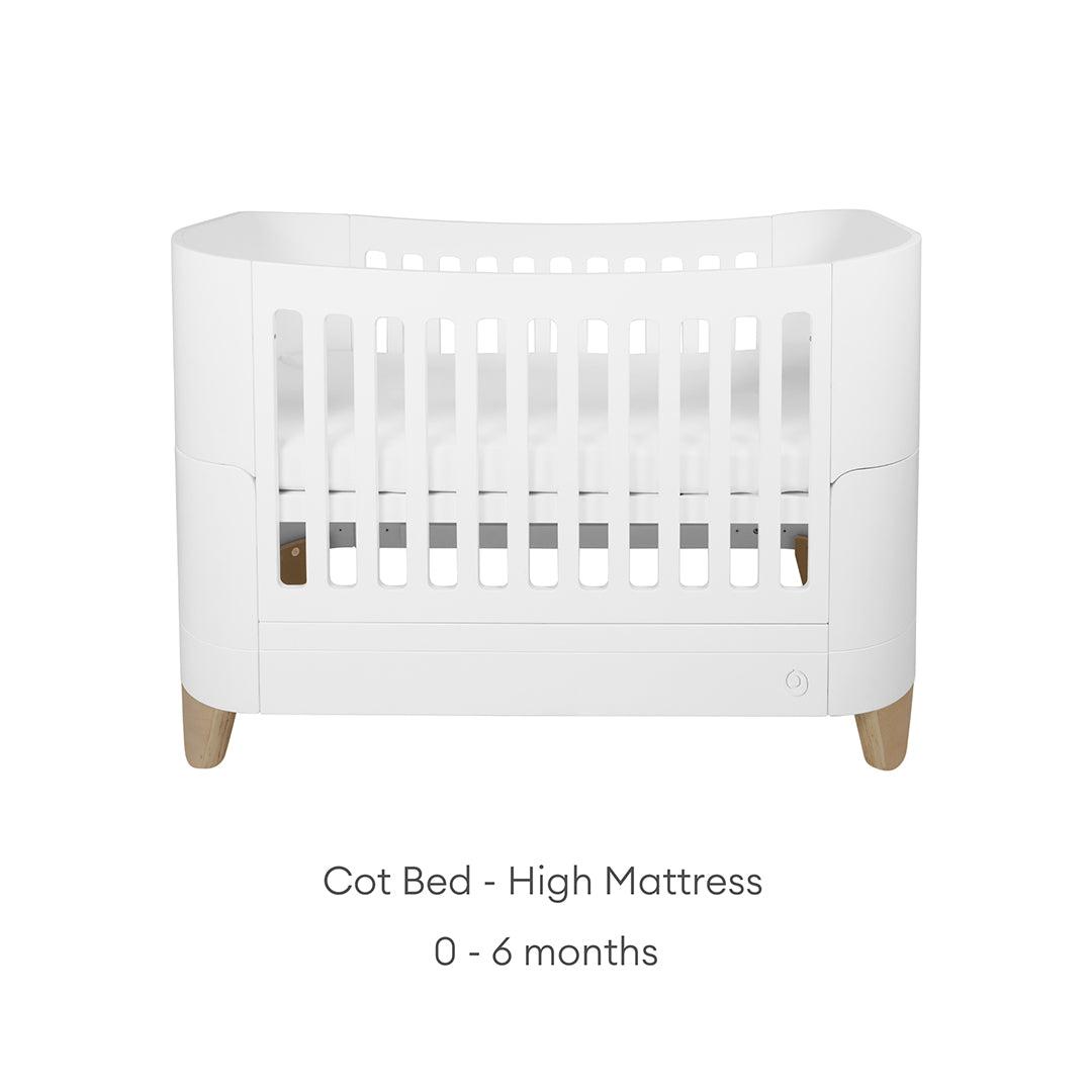  Gaia Baby Serena Cot Bed + Bedside Crib Set- Includes Bedside (Incl Bedside mattress), Cot Bed and Dresser - White / Natural、mySite、merchandisen