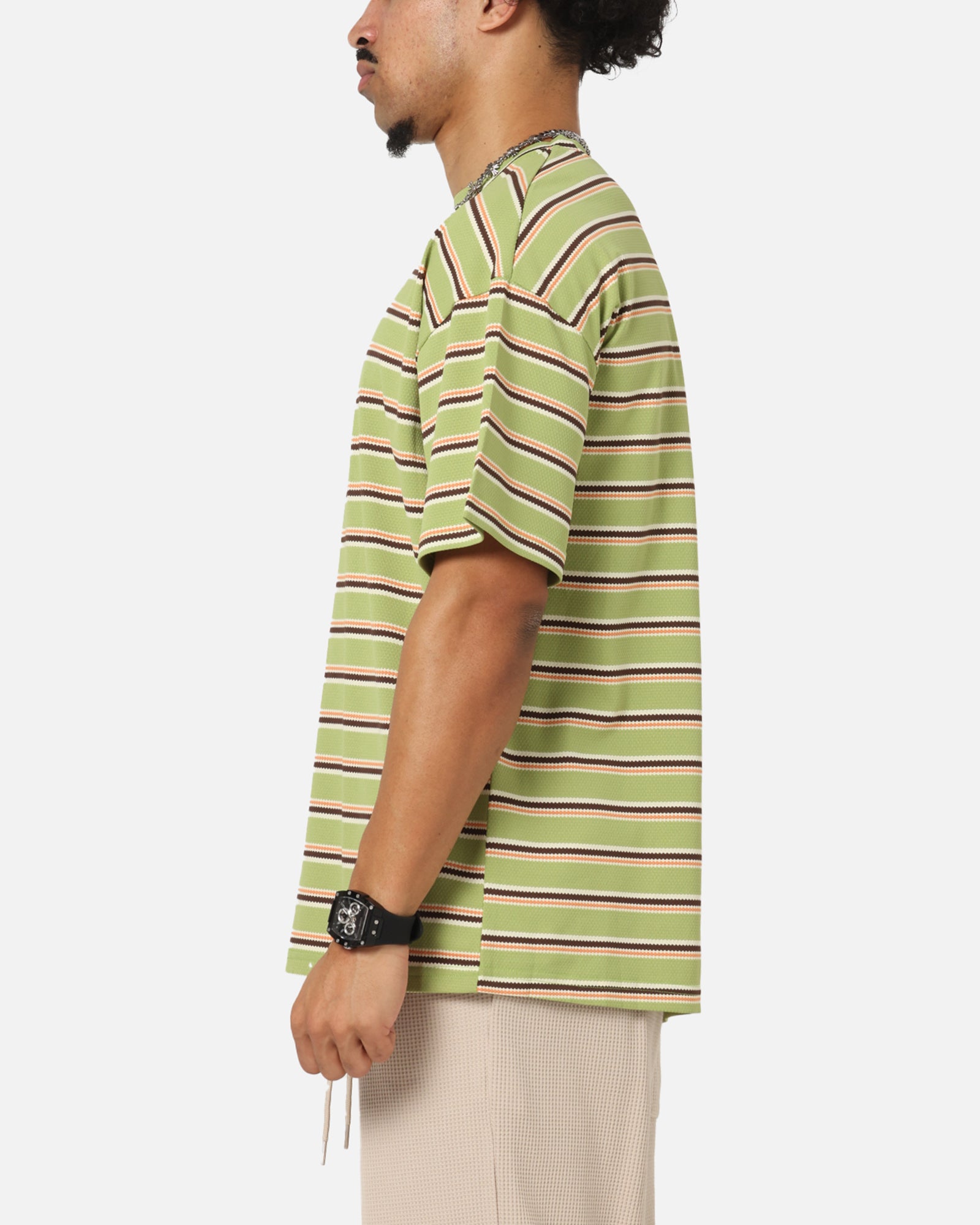 XXIII Standard Stripe T-Shirt Green/Orange、mySite、zt4zffjzw