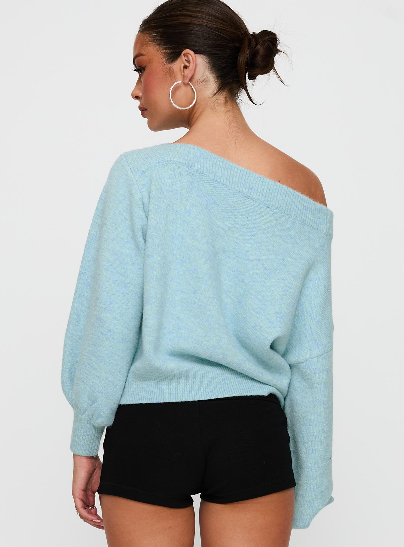 Noble Off The Shoulder Jumper Blue、mySite、solidvoid