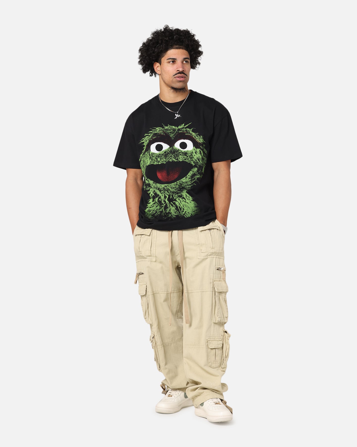 American Thrift X Sesame Street Oscar The Grouch Grail Heavy T-Shirt Black、mySite、zt4zffjzw