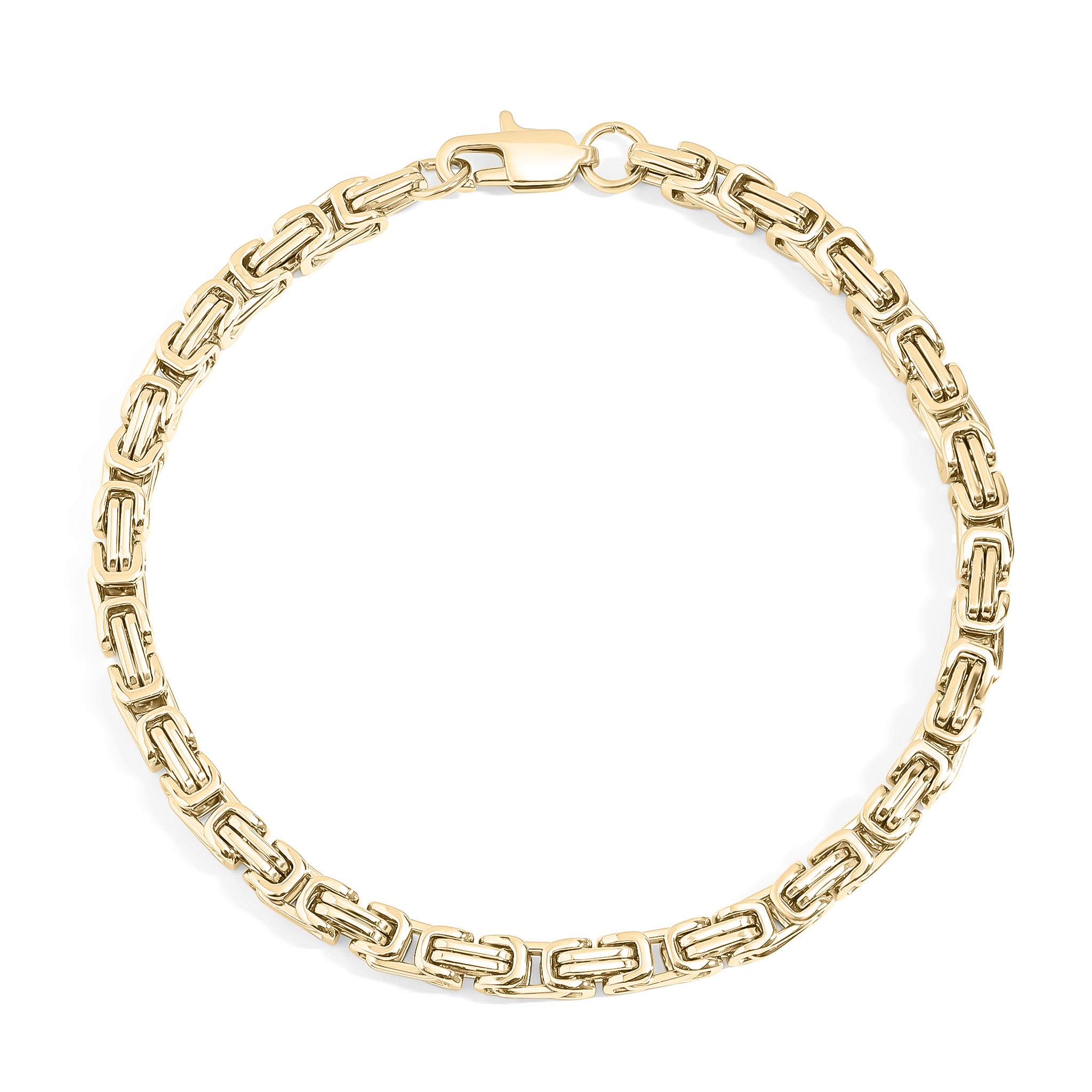 Stainless Steel 18K Gold PVD Coated Byzantine Chain Bracelet or Anklet / BRJ9088、mySite、dreamappss