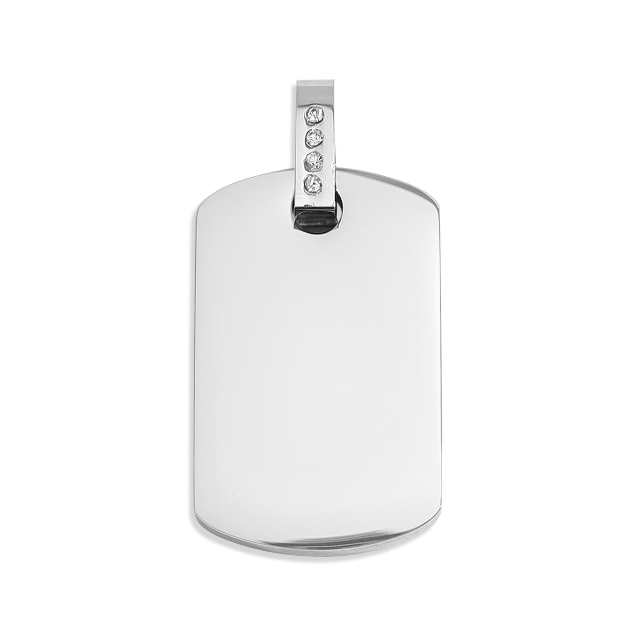 18K Gold PVD Stainless Steel CZ Dog Tag Pendant / SBB0099、mySite、dreamappss