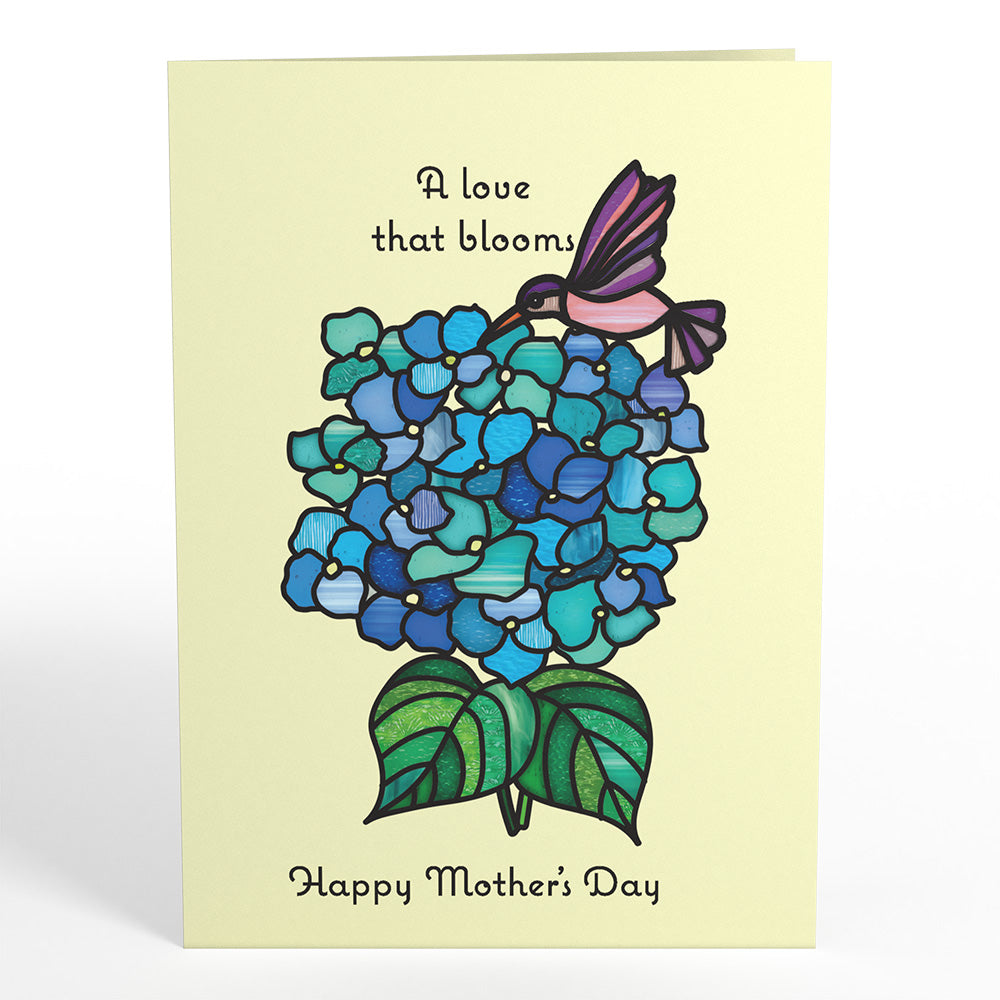 Happy Mother's Day Hydrangeas Suncatcher Card & Bouquet Bundle、mySite、solidvoid