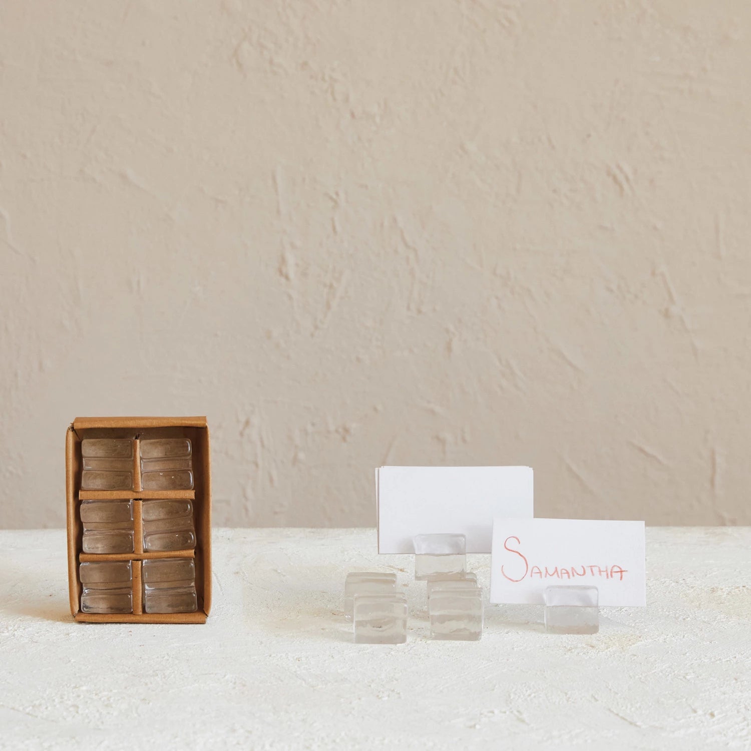  Glass Cube Place Card/Photo Holders Set Of 6、mySite、elrpsem3k