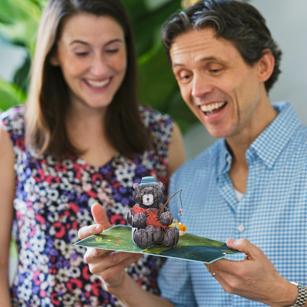 Father’s Day Fishing Bear Pop-Up Card、mySite、solidvoid