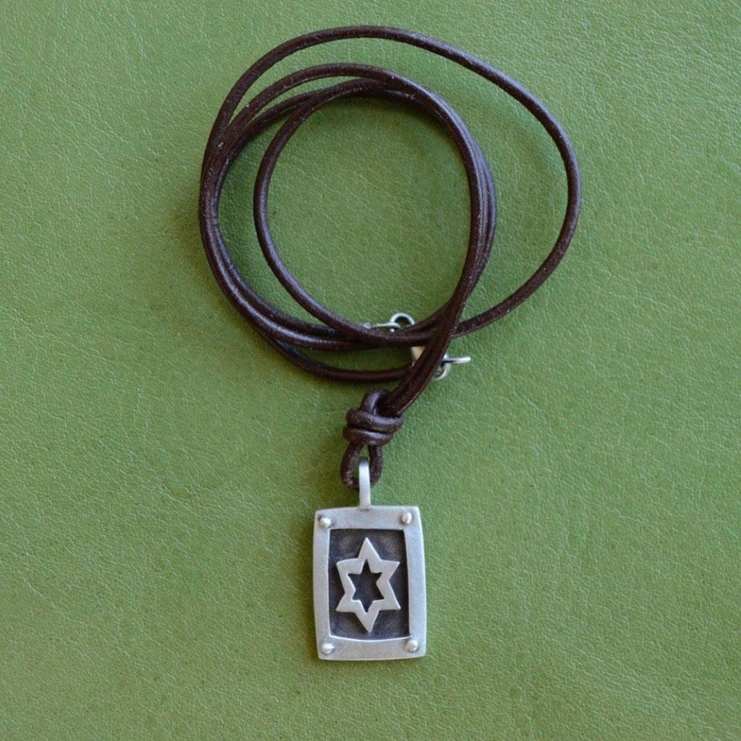 Men's Star of David Sterling Silver Necklace by Emily Rosenfeld - Cord or Chain、mySite、topwebapps