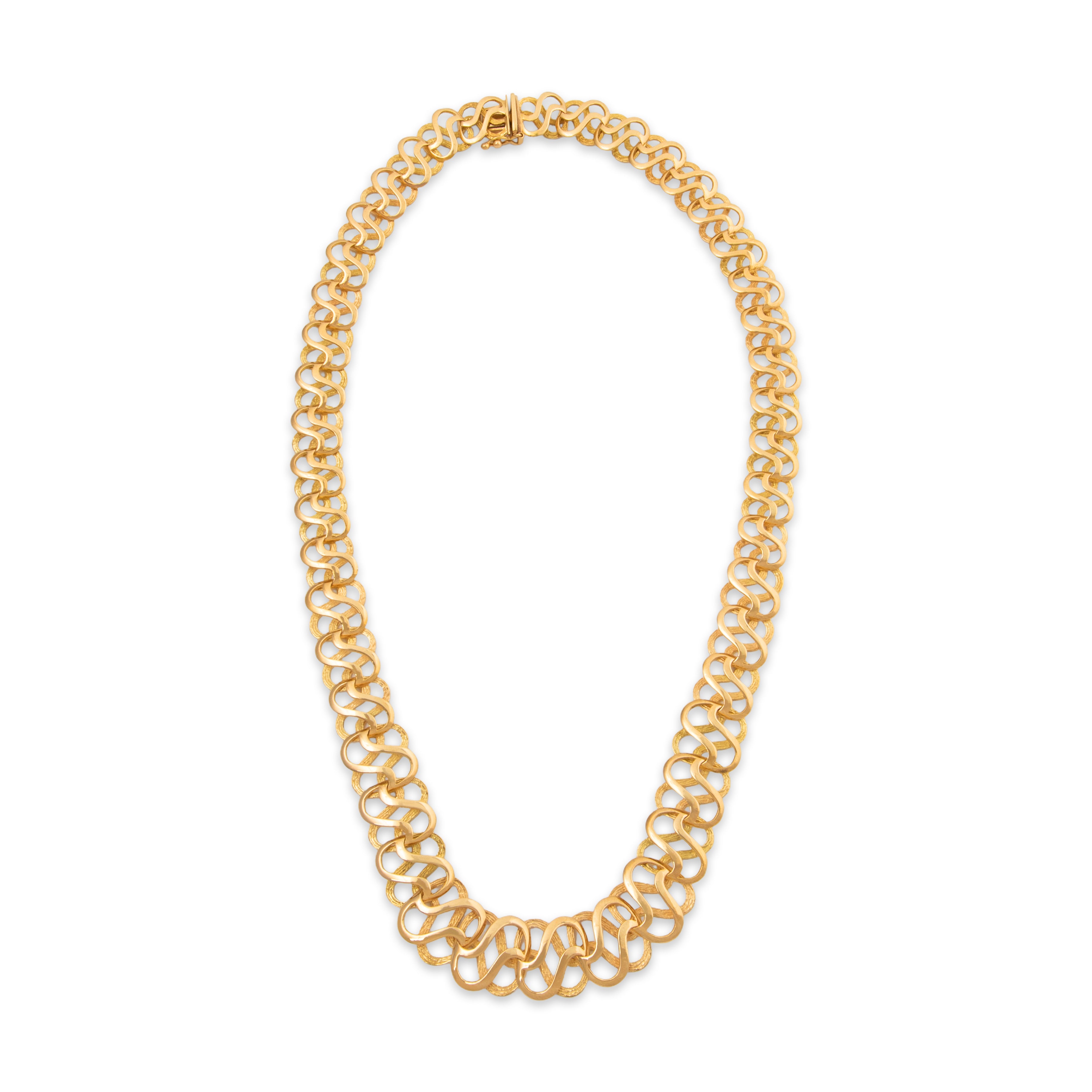 Vintage Heavy Italian 18k Yellow Gold Incredible Interlocking Links Necklace 16.75、mySite、hinf8tx79