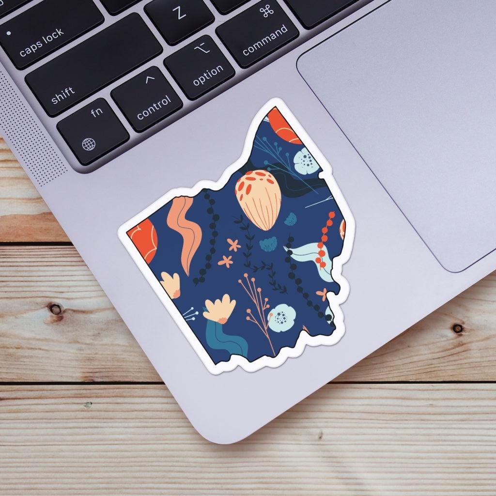  Ohio Blue Floral Abstract Sticker、mySite、ghnorth