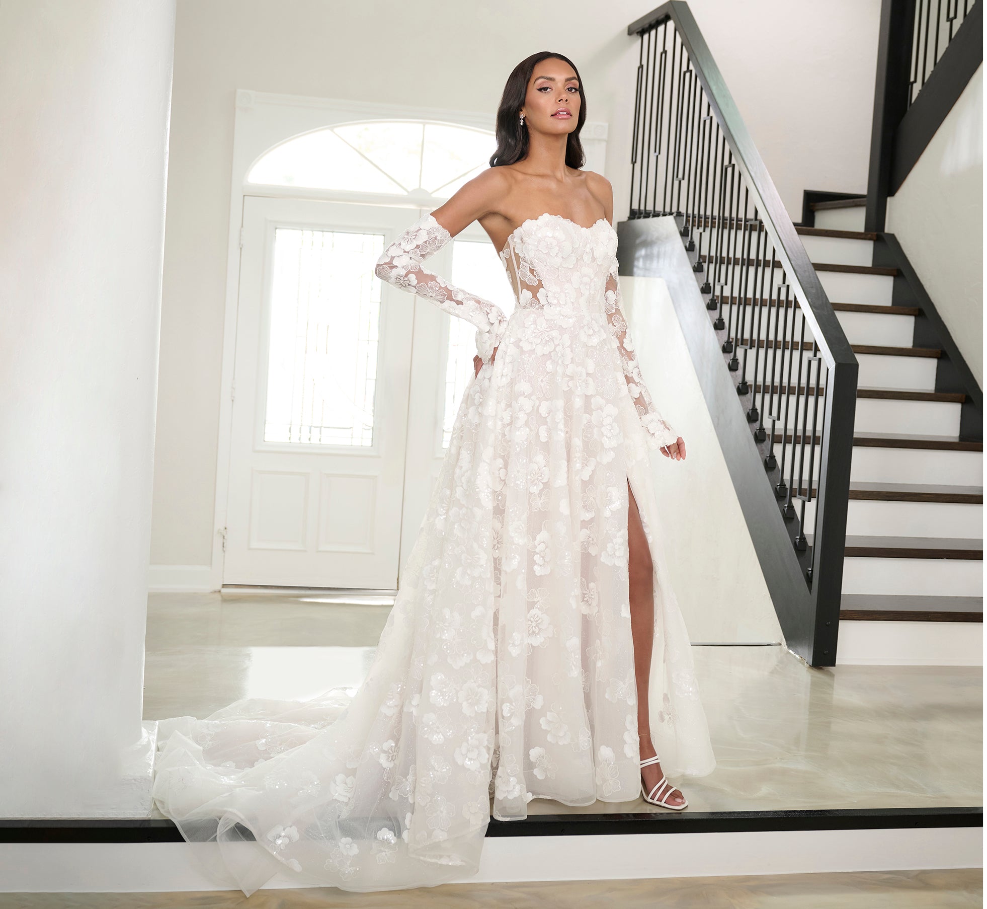 All Over Lace A-Line Gown In Ivory French Lilac Nude、mySite、solidvoid