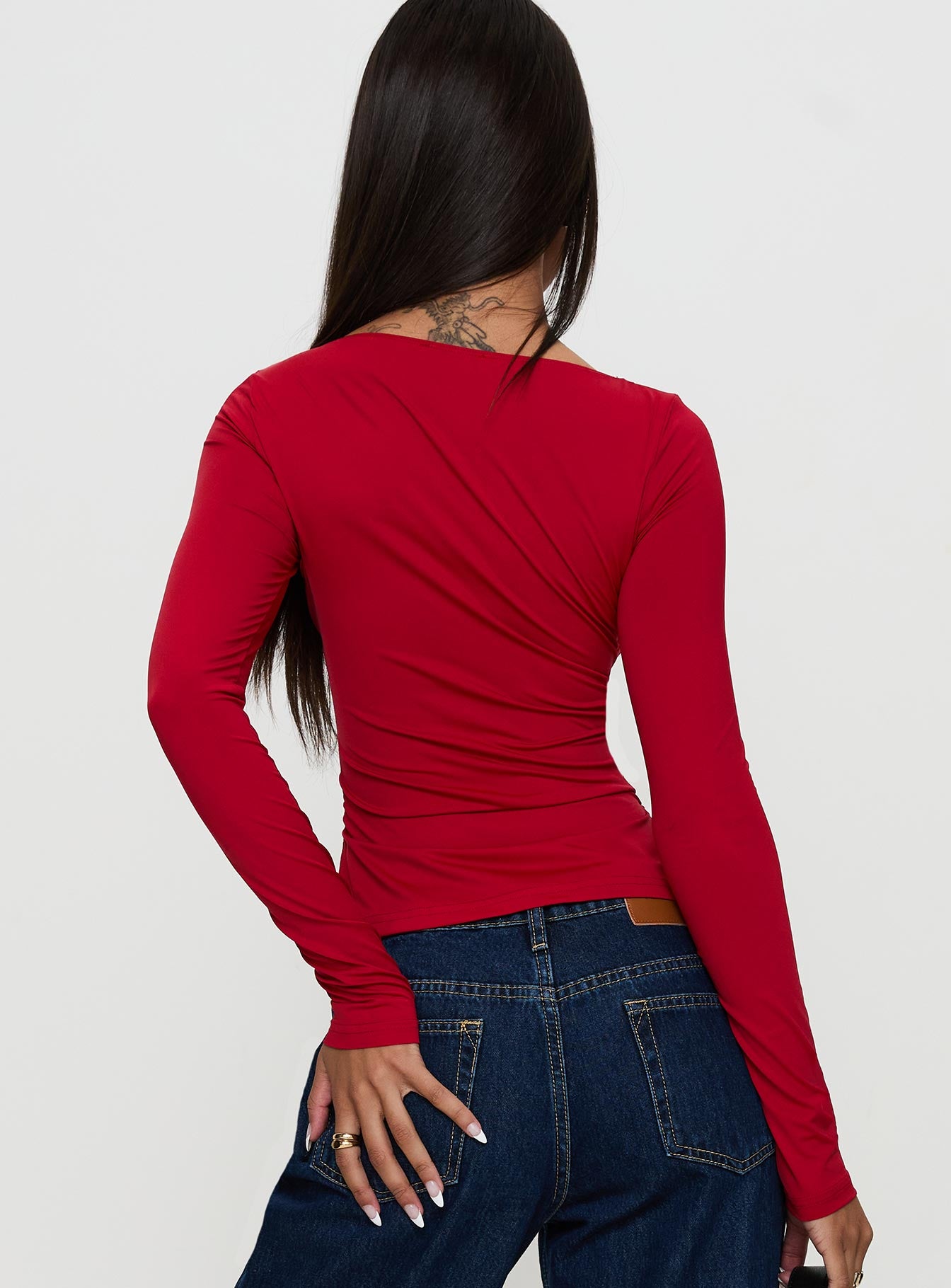 Keane Long Sleeve Top Red、mySite、solidvoid