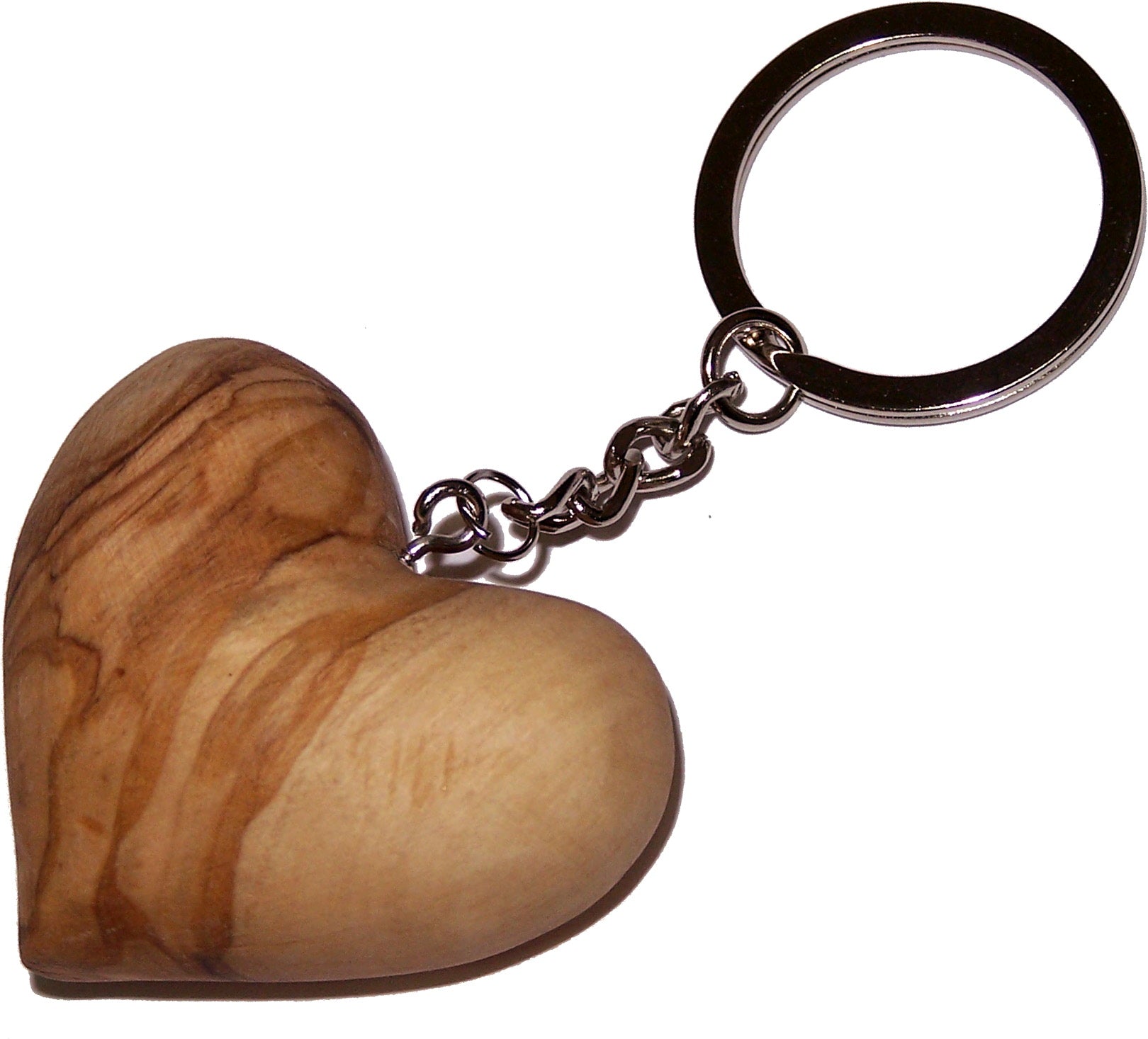 Heavy Jerusalem Olive Wood Carved Heart Key Chain or ring - 2 inches long and 1 inch thick、mySite、topwebapps
