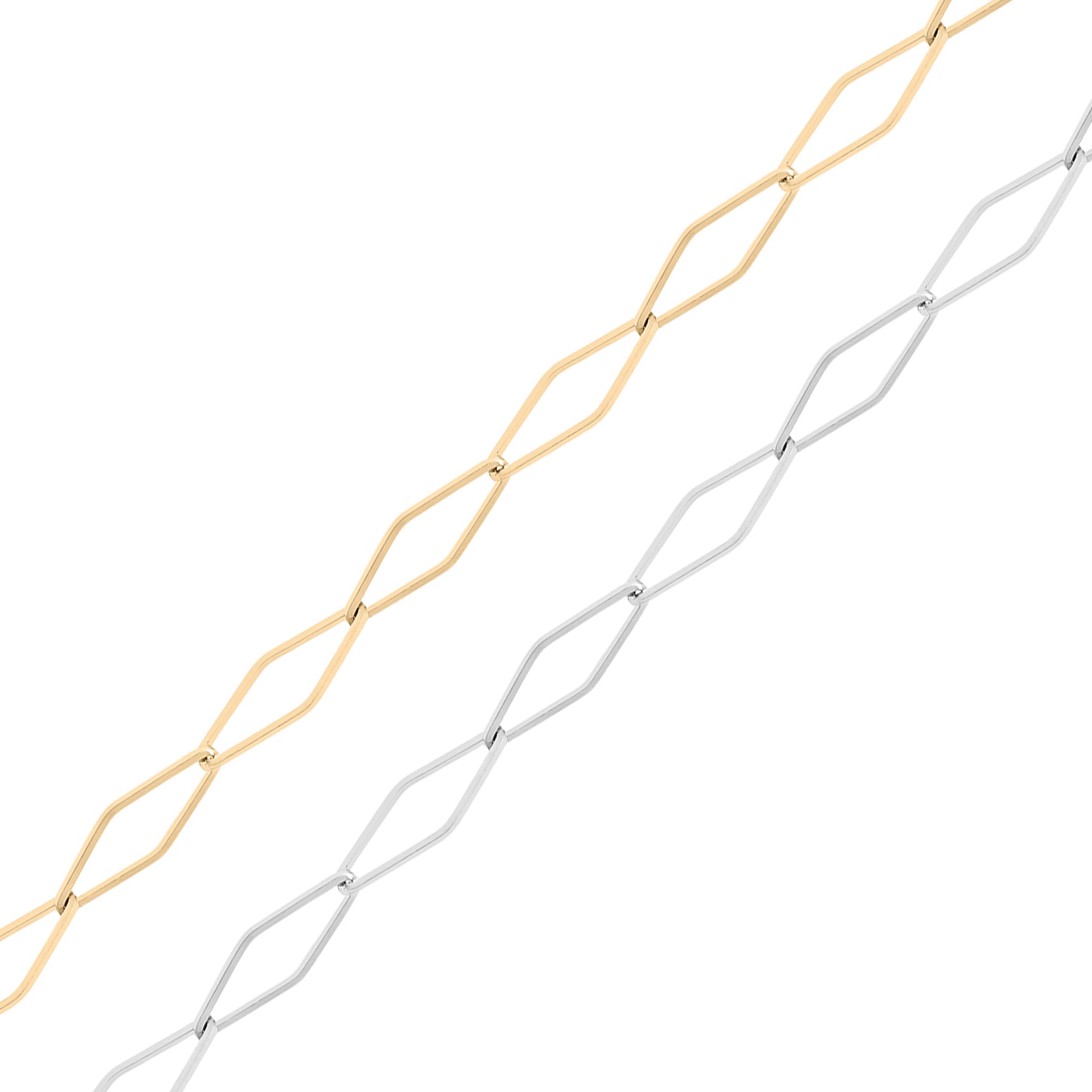 18K Gold PVD Stainless Steel Diamond Paperclip Chain - By The Foot / SPL1018、mySite、dreamappss